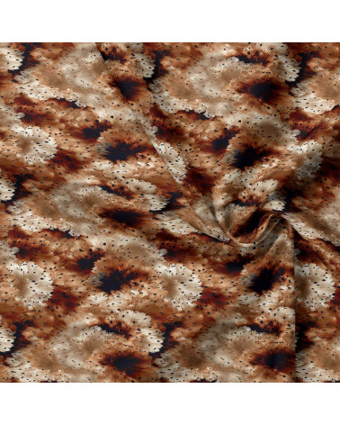 Sepia bloom 01 – sepia speckled floral fabric | Mamidu
