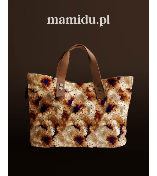 Sepia bloom 01 – sepia speckled floral fabric | Mamidu