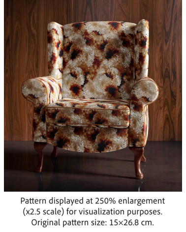 Sepia bloom 01 – sepia speckled floral fabric | Mamidu