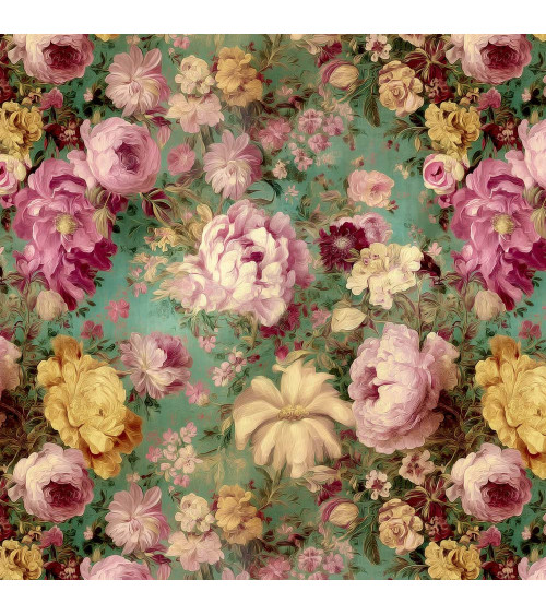 Vintage peony 01 – vintage peony floral fabric | Mamidu