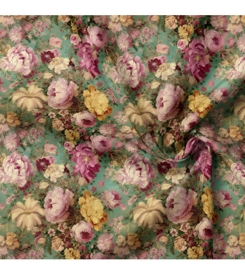 Vintage peony 01 – vintage peony floral fabric | Mamidu