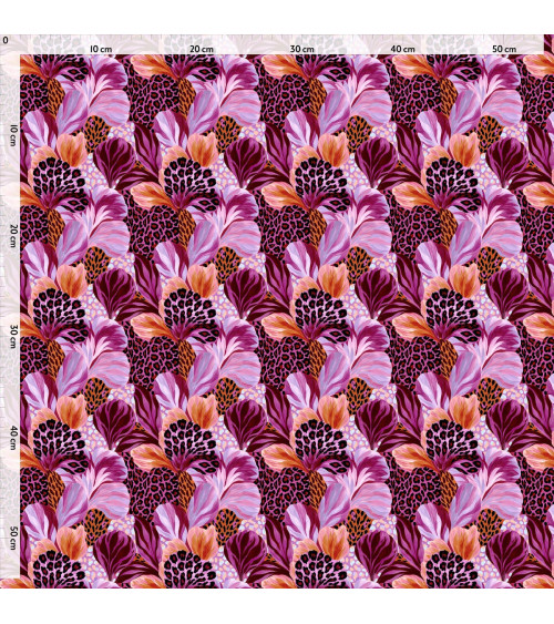 Wild bloom 01 – kwiaty z panterką, magenta | Mamidu
