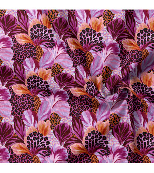 Wild bloom 01 – kwiaty z panterką, magenta | Mamidu