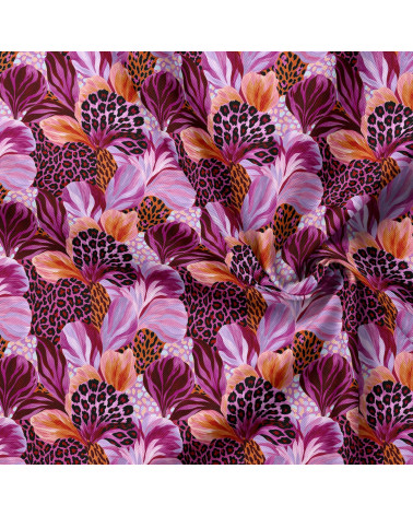 Wild bloom 01 – kwiaty z panterką, magenta | Mamidu