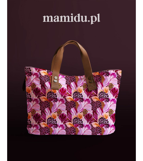 Wild bloom 01 – kwiaty z panterką, magenta | Mamidu