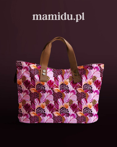 Wild bloom 01 – kwiaty z panterką, magenta | Mamidu