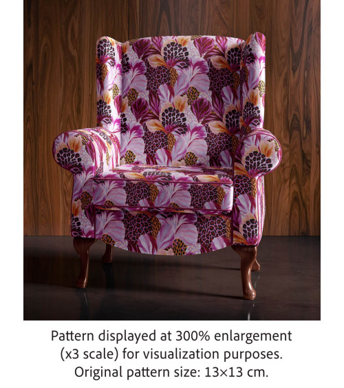 Wild bloom 01 – kwiaty z panterką, magenta | Mamidu