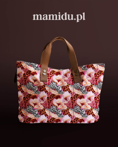 Wild bloom 02 – pink leopard floral fabric | Mamidu