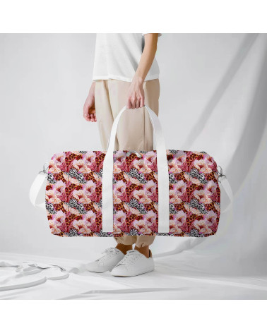 Wild bloom 02 – pink leopard floral fabric | Mamidu