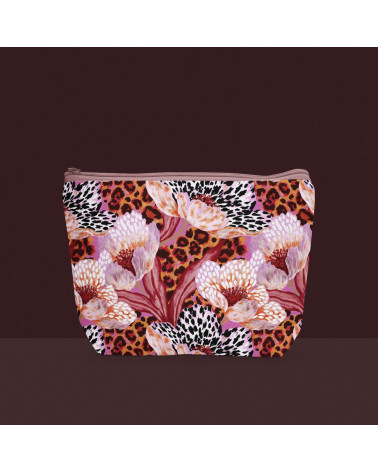 Wild bloom 02 – pink leopard floral fabric | Mamidu