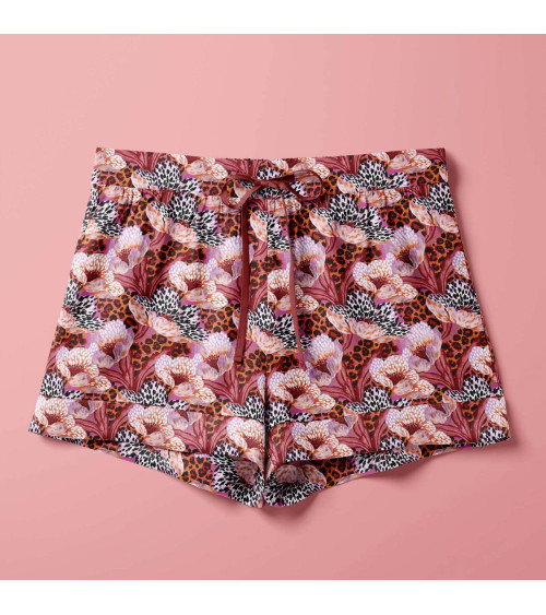 Wild bloom 02 – pink leopard floral fabric | Mamidu