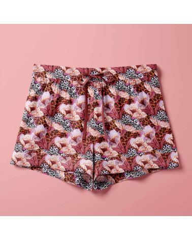 Wild bloom 02 – pink leopard floral fabric | Mamidu