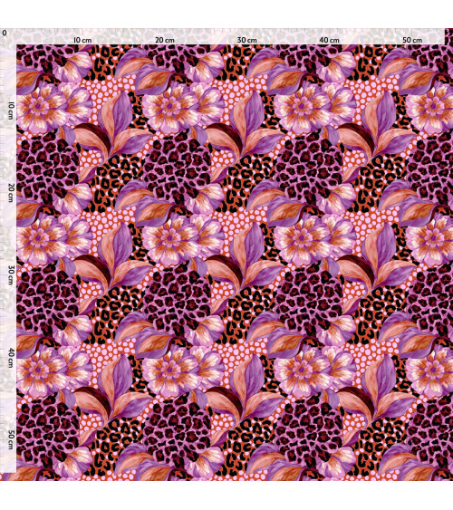 Wild bloom 03 – fioletowe kwiaty, panterka | Mamidu