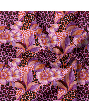 Wild bloom 03 – fioletowe kwiaty, panterka | Mamidu