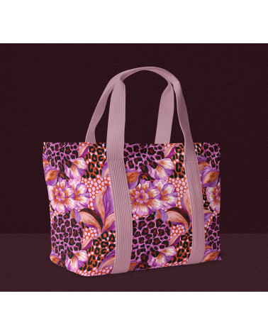 Wild bloom 03 – fioletowe kwiaty, panterka | Mamidu