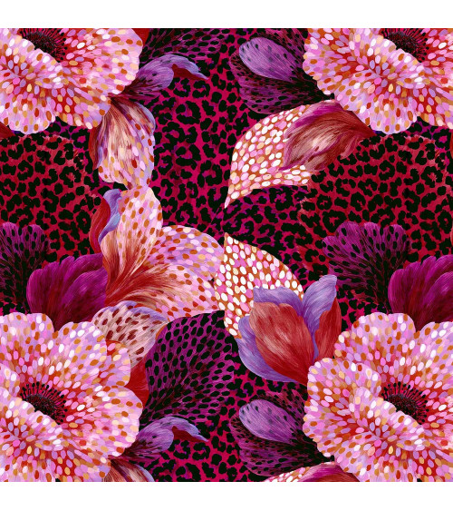 Wild bloom 05 – kwiaty na malinowej panterce | Mamidu