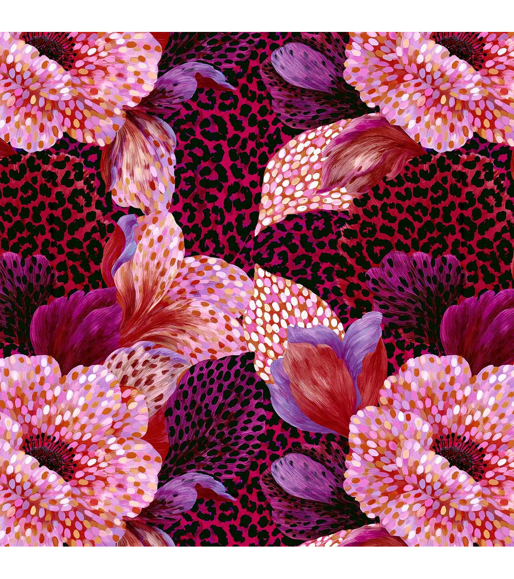 Wild bloom 05 – kwiaty na malinowej panterce | Mamidu