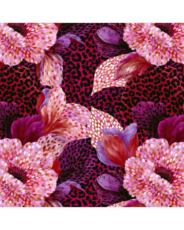 Wild bloom 05 – kwiaty na malinowej panterce | Mamidu
