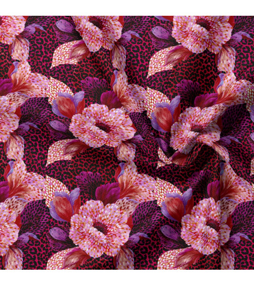 Wild bloom 05 – kwiaty na malinowej panterce | Mamidu