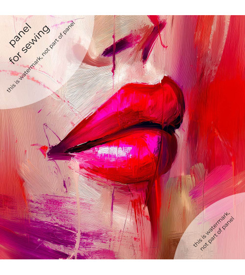 Abstract Lips 01 – abstract red lips fabric panel | Mamidu
