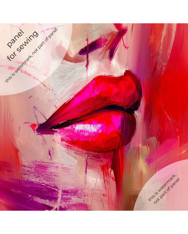Abstract Lips 01 – abstract red lips fabric panel | Mamidu