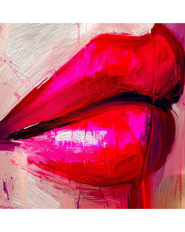 Abstract Lips 01 – abstract red lips fabric panel | Mamidu