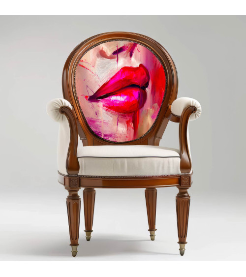 Abstract Lips 01 – abstract red lips fabric panel | Mamidu