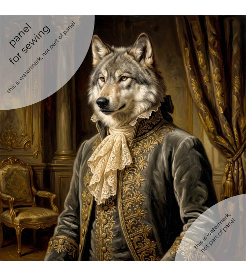 Baroque Wolf 01 – baroque wolf portrait panel | Mamidu
