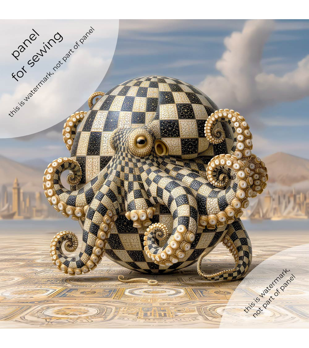 Checkered Octopus 01 – ośmiornica w szachownicę | Mamidu