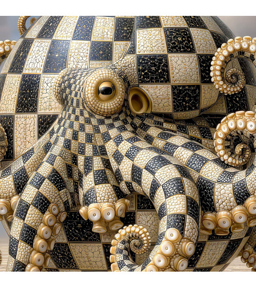 Checkered Octopus 01 – ośmiornica w szachownicę | Mamidu