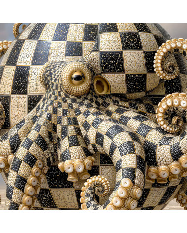 Checkered Octopus 01 – ośmiornica w szachownicę | Mamidu