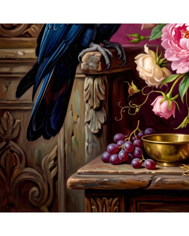 Cockatoo Roses 01 – cockatoo and peonies still life | Mamidu