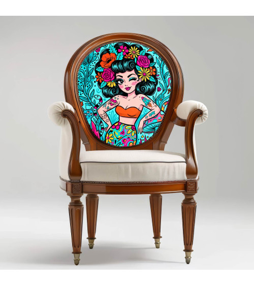 Doodle Pinup 01 – pin-up doodle na turkusie | Mamidu
