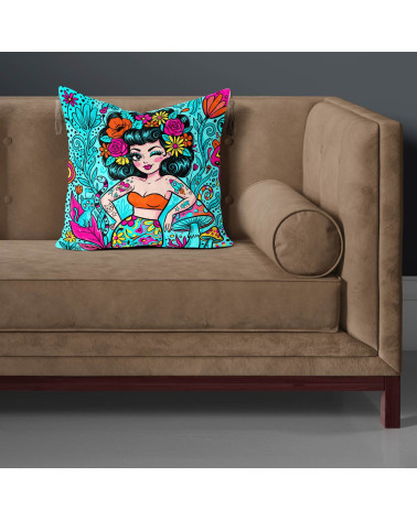 Doodle Pinup 01 – pin-up doodle na turkusie | Mamidu