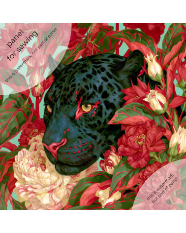 Floral Panther 01 – black panther floral panel | Mamidu