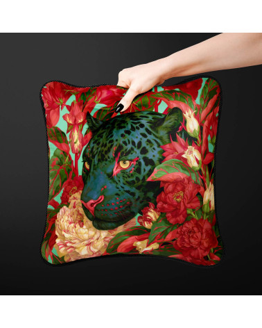 Floral Panther 01 – black panther floral panel | Mamidu