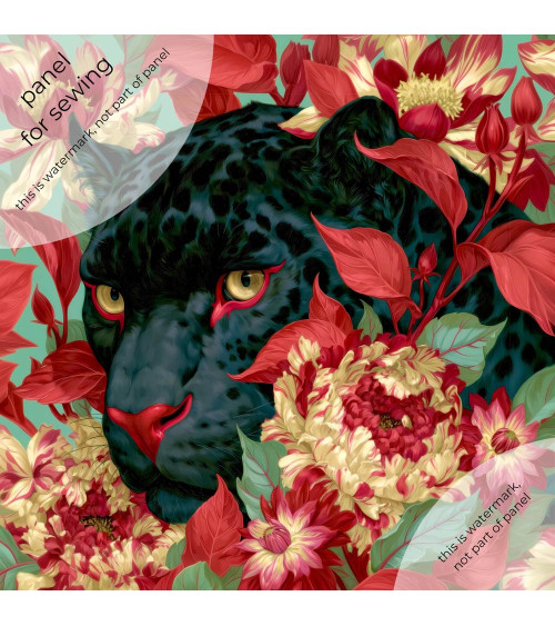 Floral Panther 02 – black panther and peonies | Mamidu