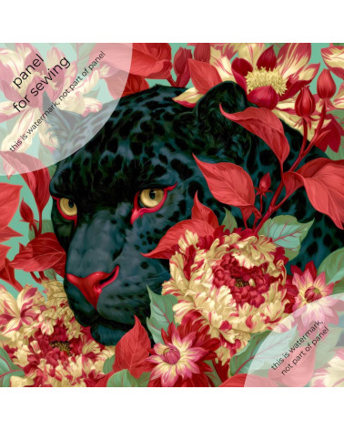 Floral Panther 02 – black panther and peonies | Mamidu