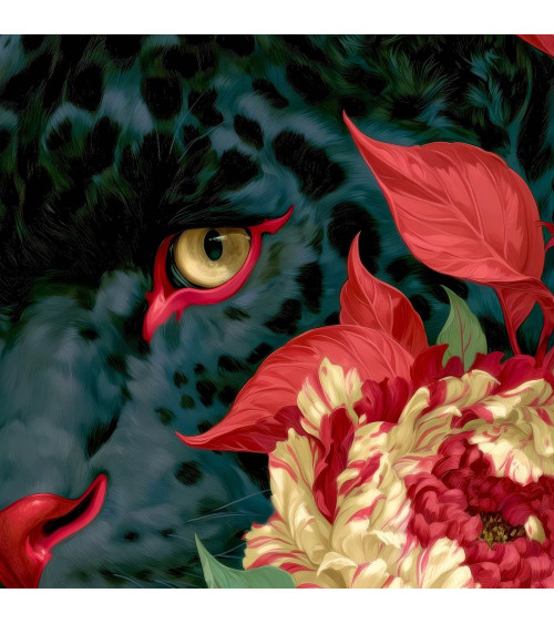 Floral Panther 02 – black panther and peonies | Mamidu