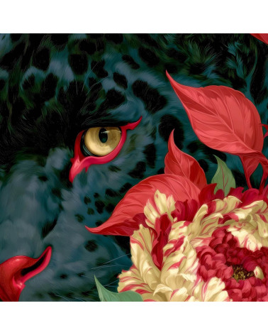 Floral Panther 02 – black panther and peonies | Mamidu