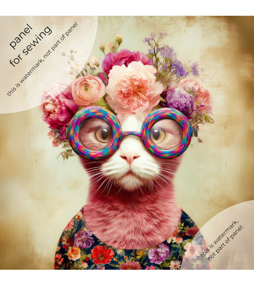 Flower Cat 02 – pink cat with flower crown | Mamidu