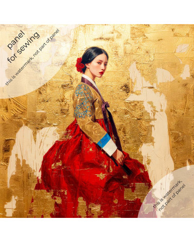 Golden Hanbok 01 – Frau im Hanbok auf Blattgold | Mamidu