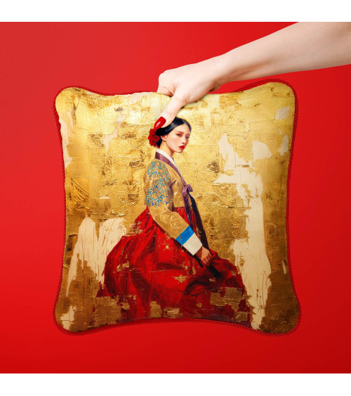 Golden Hanbok 01 – Frau im Hanbok auf Blattgold | Mamidu