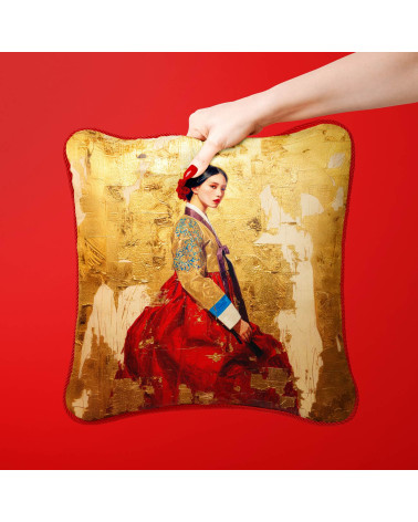 Golden Hanbok 01 – Frau im Hanbok auf Blattgold | Mamidu