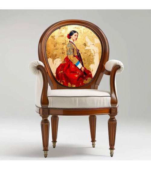 Golden Hanbok 01 – Frau im Hanbok auf Blattgold | Mamidu