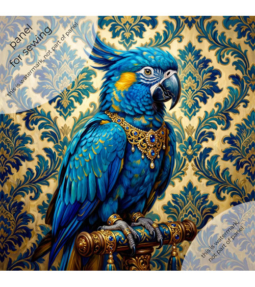 Jeweled Macaw 01 – blue macaw with gold jewels | Mamidu
