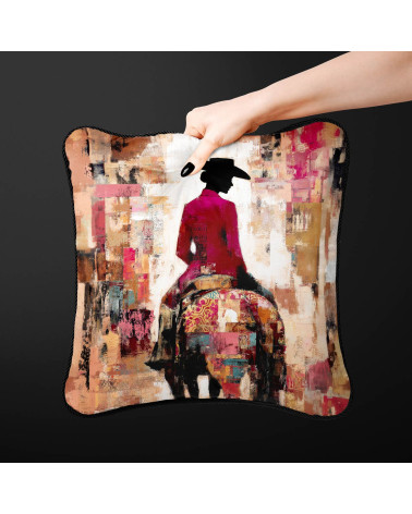 Patchwork Cowgirl 01 – cowgirl on horseback collage | Mamidu