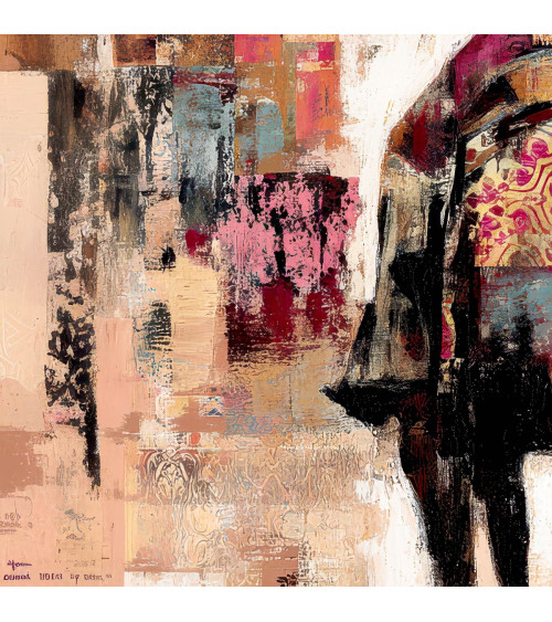 Patchwork Cowgirl 01 – cowgirl on horseback collage | Mamidu