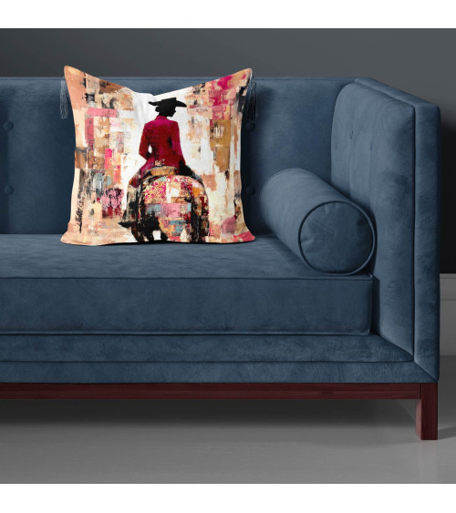 Patchwork Cowgirl 01 – cowgirl on horseback collage | Mamidu