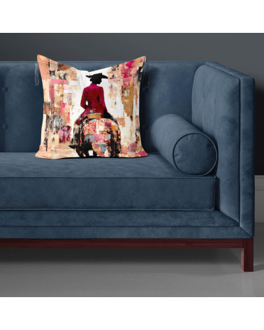 Patchwork Cowgirl 01 – cowgirl on horseback collage | Mamidu